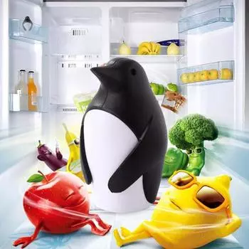 Компактный, герметичный, практичный, в форме пингвина, холодильник, дезодорант с активированным углем, поглотитель запахов чёрный
