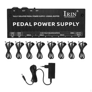 Компактный гитарный педальный блок питания с несколькими портами для электро- и акустических гитар