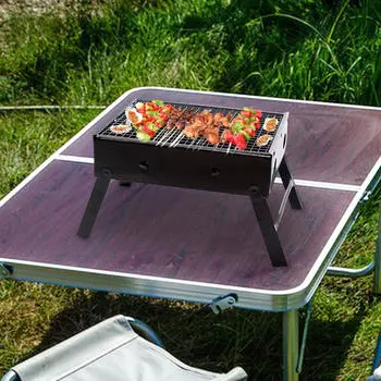Компактный гриль-барбекю для удобного приготовления пищи на открытом воздухе и пикников 27x35x20cm