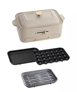 Компактный гриль BRUNO Hot Reduced Hard to Emit Yakiniku Yakiniku Home Flat Takoyaki Уменьшенный дымный гриль Серый Тарелка, Дым, Дым, Гриль, Тарелка,
