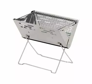 Компактный гриль из нержавеющей стали корпорации Takeda Silver xx [для улицы/барбекю/печь/складной] 30,5 20,5 26,5 см SUG21-30 серебряный