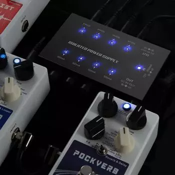 Компактный источник питания для гитарных эффектов, 8 изолированных выходов постоянного тока для гитарных эффектов 9 В/18 В US Plug чёрный