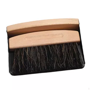 Компактный комплект из метлы и совок для мусора с деревянной ручкой для уборки домашнего офиса чёрный