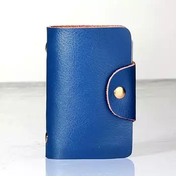 Компактный кошелек из натуральной кожи: Легкий держатель для визиток и удостоверений личности из коровьей кожи, удобный для хранения и переноски. чёрный