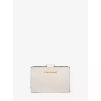 Компактный кошелек MICHAEL KORS JET SET TRAVEL Billfold на молнии, средний размер 35F7GTVF2L2171 Светло-кремовый