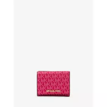 Компактный кошелек MICHAEL KORS JET SET TRAVEL среднего размера MK Signature 35R4GTVE2V1654 Электрический розовый