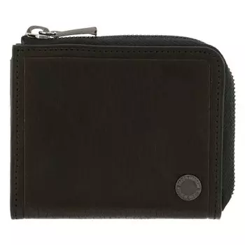 Компактный кошелек на молнии из натуральной кожи для монет 730614 Мини-кошелек из коровьей кожи черного цвета [Takeokikuchi] Г-образный мужской [01]