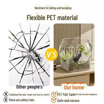 Компактный креативный аквариум для золотых рыбок — экологичный, прозрачный, устойчивый к падениям дизайн для дома или офиса