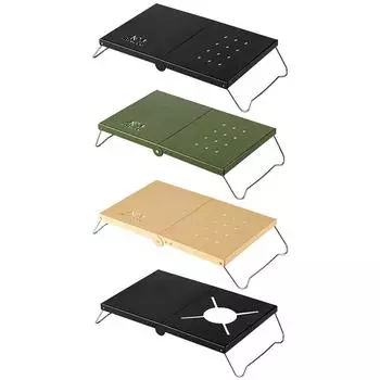 Компактный легкий мобильный стол из углеродистой стали, переносной стол для пикника на открытом воздухе, кемпинга, пикника, пешего туризма, пешего туризма usual чёрный