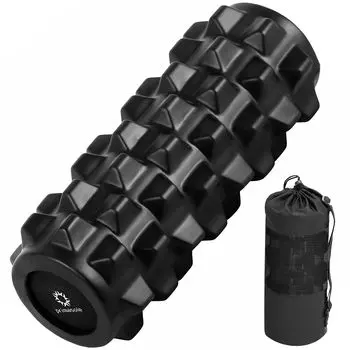 Компактный массажный ролик Primasole Foam Roller для йоги, упражнений на растяжку и ухода за собой, черный