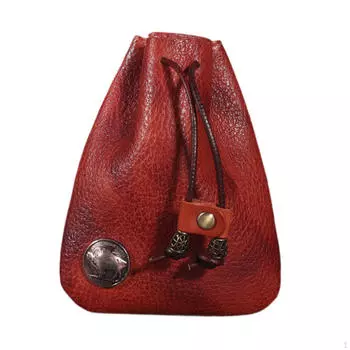 Компактный мешочек на шнурке для монет и ключей, идеальный для приключений на природе красный