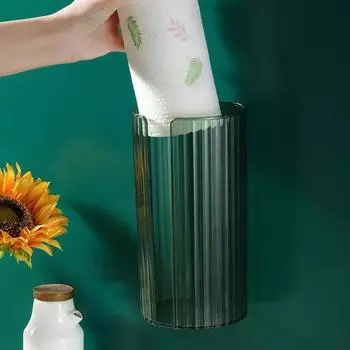 Компактный минималистичный простой стиль прозрачный кухонный контейнер-органайзер для рулонов бумажных полотенец