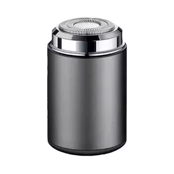 Компактный мужской электробритвенный инструмент для деловых поездок, портативная зарядная бритва для бритья бороды серый