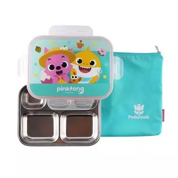 Компактный набор подносов для детского питания Izoum Pinkfong из нержавеющей стали, разные цвета, поднос + крышка + сумка, популярные корейские предметы для родителей