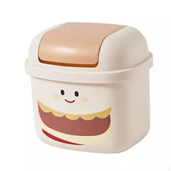 Компактный настольный мусорный бак для офиса и дома жёлтый