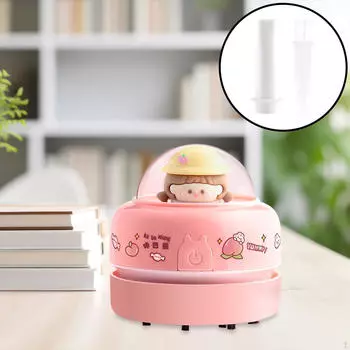 Компактный настольный пылесос для эффективной уборки дома и офиса розовый