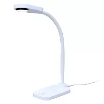 Компактный настольный светильник Ohyama с функцией Glare Iris, питанием от USB, подвижной гибкой штангой и защитой от бликов, высокой цветопередачей и энергосбережением [с защитой] LDL-201