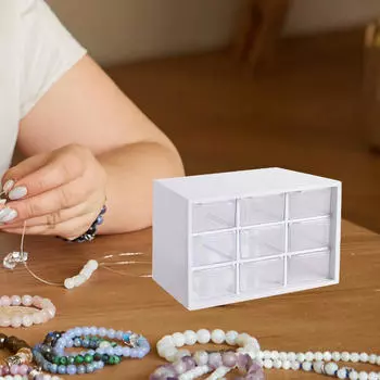 Компактный органайзер для ящиков стола для ювелирных изделий и принадлежностей для рукоделия белый
