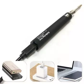 Компактный паяльник, беспроводной перезаряжаемый через USB паяльник, портативные и безопасные сварочные инструменты для дома серый