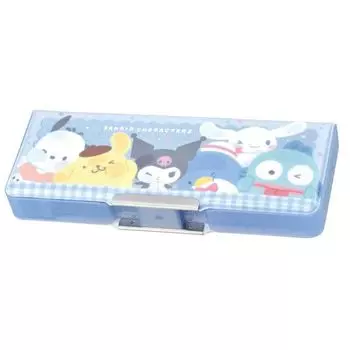 Компактный пенал с персонажами Sanrio Cracks Mugyutto Gathering Pencil Case Fudebako Pencil Holder Learning Gakushu 198772 Двусторонний