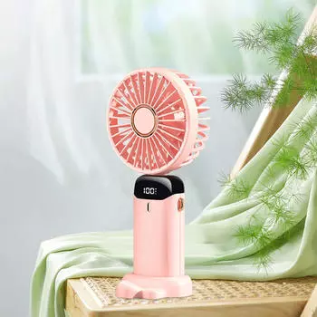 Компактный портативный вентилятор с цифровым дисплеем, охлаждающее устройство для дома и путешествий фиолетовый