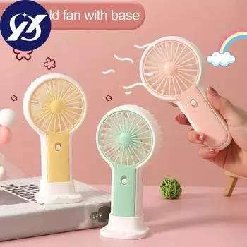 Компактный портативный вентилятор с питанием от батареи, кнопка охлаждения розовый