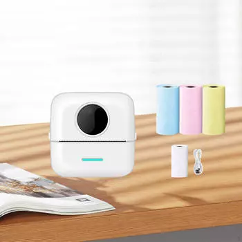 Компактный принтер для этикеток и фотографий розовый