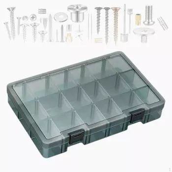 Компактный ящик для хранения мелких деталей с защелкой для ювелирных изделий и фурнитуры 27.5cmx18.3cmx4.4cm