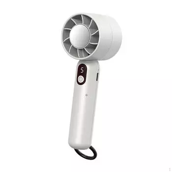 Компактный ручной вентилятор с регулируемой скоростью для путешествий и использования на открытом воздухе белый