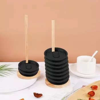 Компактный съемный органайзер с крышкой стакана 44928 шт. Штабелируемая компактная деревянная подставка для хранения 1pc