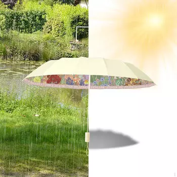 Компактный складной дорожный зонт для сильных женщин в солнечный или дождливый день розовый