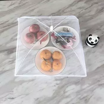 Компактный складной сетчатый чехол для овощей из кружева - Белый квадратный дизайн