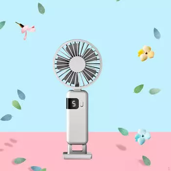 Компактный складной вентилятор с регулируемой скоростью для дома и путешествий белый