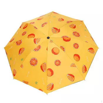 Компактный складной зонт для приключений на природе оранжевый