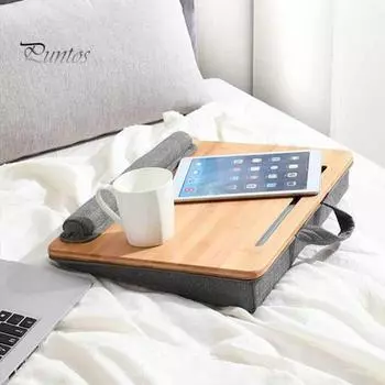 Компактный столик для ноутбука, подставка для ноутбука с ручкой-подушечкой для запястья, слот для планшета, многофункциональный столик для взрослых, подростков, студентов S