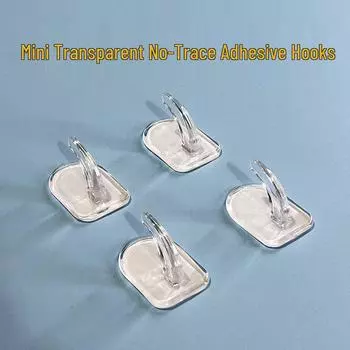 Компактный водонепроницаемый клейкий крючок для автомобиля, дома или класса – Не требуется сверление Mini Acrylic Horn Hook - 10 pcs/pack