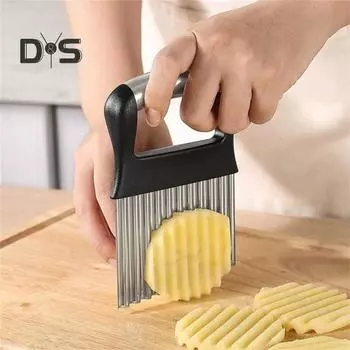 Компактный волнистый резак для картофеля, нескользящий, прочный, экономящий труд, волнистый слайсер чёрный