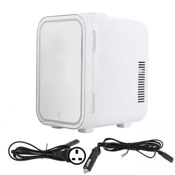 Компактный зеркальный мини-холодильник объемом 6 л, ультратихий, энергосберегающий, стильный, косметический мини-холодильник со светодиодной подсветкой UK Plug