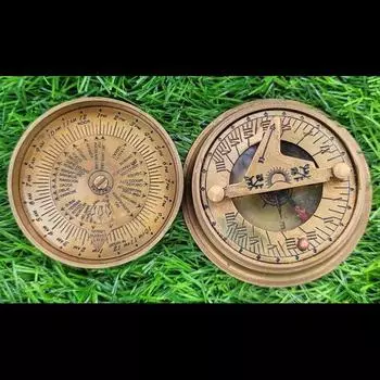 Компас (2,25 дюйма), Компас из чистой латуни, лучший для кемпинга и лучший подарок вашим близким S коричневый