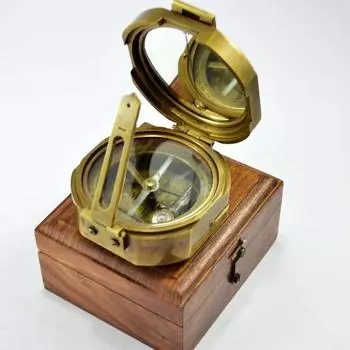 Компас-антикварный рабочий тяжелый латунный компас Brunton с деревянным корпусом-подарок мужу мужу-подарок для морского человека