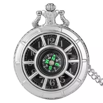 Компас Дизайн Винтаж Полый Скелет Карманные Часы Звездный Круглый Циферблат Антикварные Подвесные Часы Подарки для Мужчин Женщин