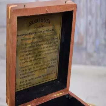 Компас Гилберта 12,7 см в деревянной подарочной коробке Морской аксессуар Морские энтузиасты Домашний декор