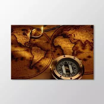 Компас и таблица карты мира