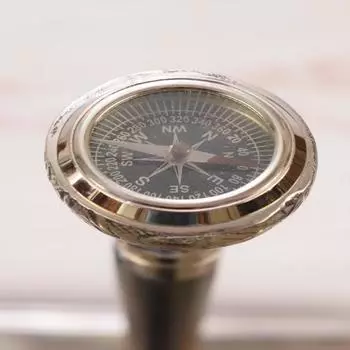 Компас и трость - Деревянная трость в подарок дедушке, отцу, деревянная трость как