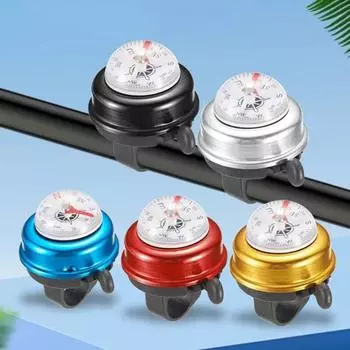 Компас из алюминиевого сплава, велосипедный колокольчик, установленный на руле, прозрачный, четкий, громкий, универсальный, MTB, дорожный горный велосипед, рожок, аксессуары для велосипеда серебряный
