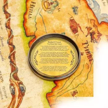 Компас из латуни в стиле поэмы от Стэнли Лондона — гравированный сувенир на тему морской навигации на все случаи жизни