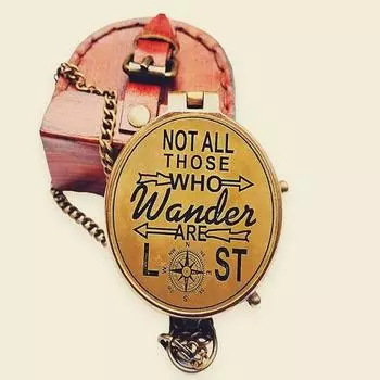 Компас Не все те, кто странствует, потеряны Слоган Гравированный компас, Латунный компас, Морской компас
