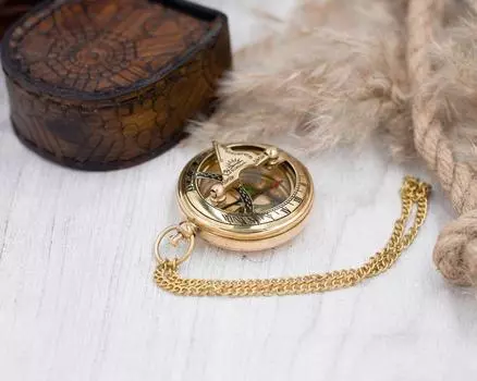 Компас - Подарок на крещение - Подарок на первое причастие Мальчик - Компас на крещение - Подарок на конфирмацию - Компас солнечных часов