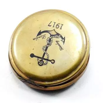 Компас ручной работы из латуни с кнопкой Stanley London, карманный компас из латуни, 3 дюйма