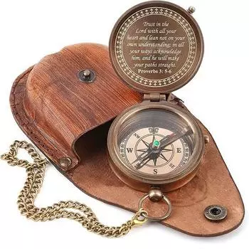 Компас с красивым кожаным мешочком, день рождения, юбилей, выпускной, рождественский подарок компаса